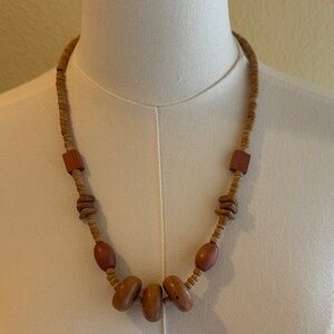 Natural Wooden Bead Necklace